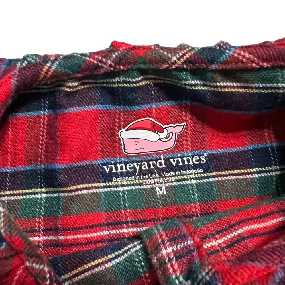 Vineyard Vines Sz M Holiday Plaid Flannel Nightgown